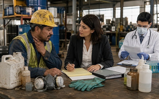 Chemical exposure attorney reviewing a California workers’ compensation claim
