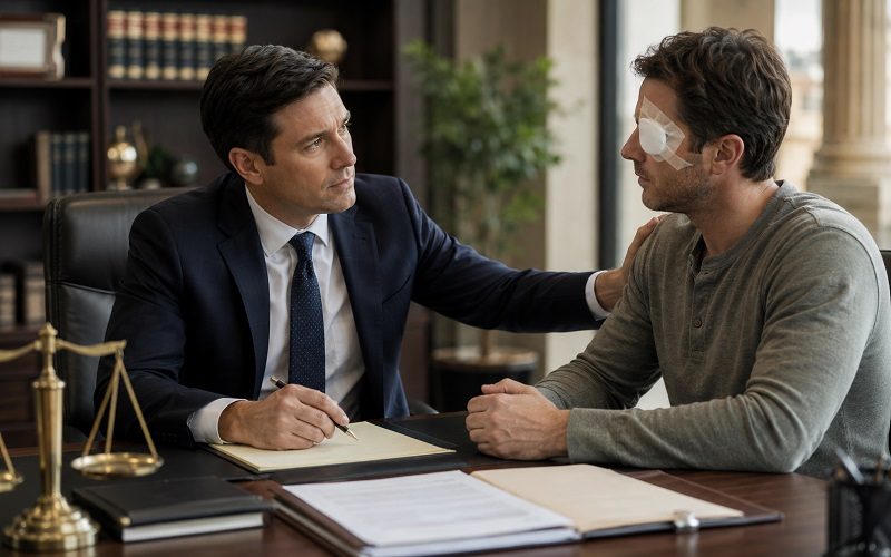 Eye injury attorney helping a California worker with a workplace injury claim.