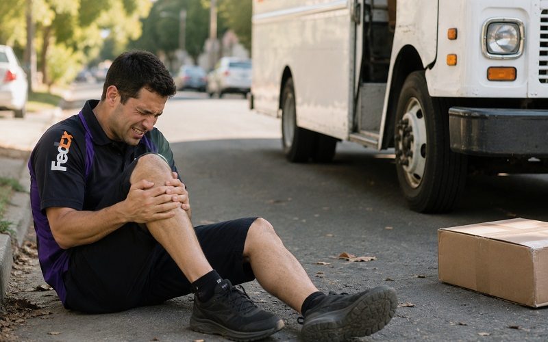 FedEx injury attorney reviewing evidence from a California delivery driver workplace injury