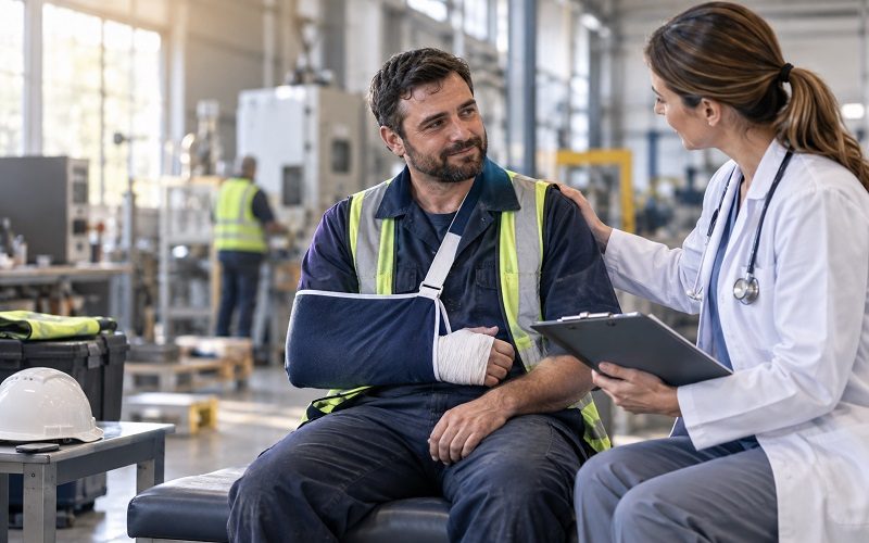 Machine malfunction injury at California workplace